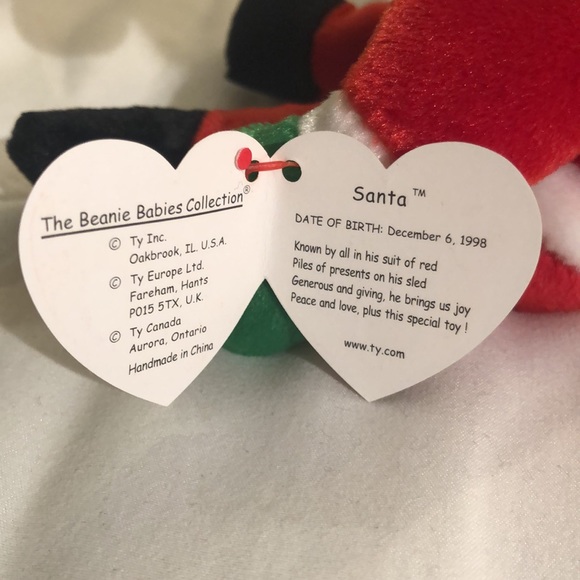 “Santa” TY Beanie Baby, Red Santa, Vintage Collectible, #4 out of 4 - Picture 7 of 13